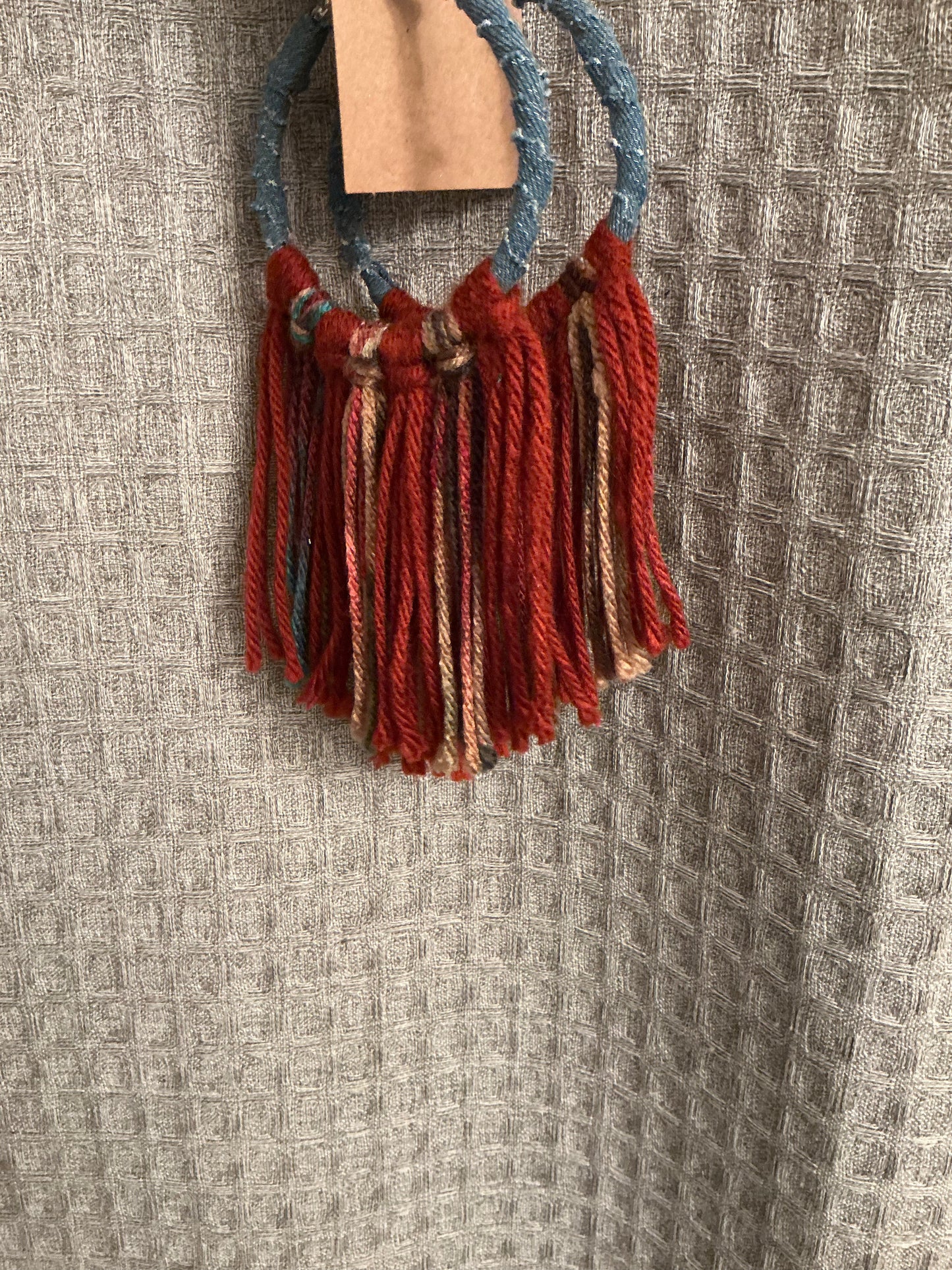 Denim Tassel Yarn Hoops ( various styles)