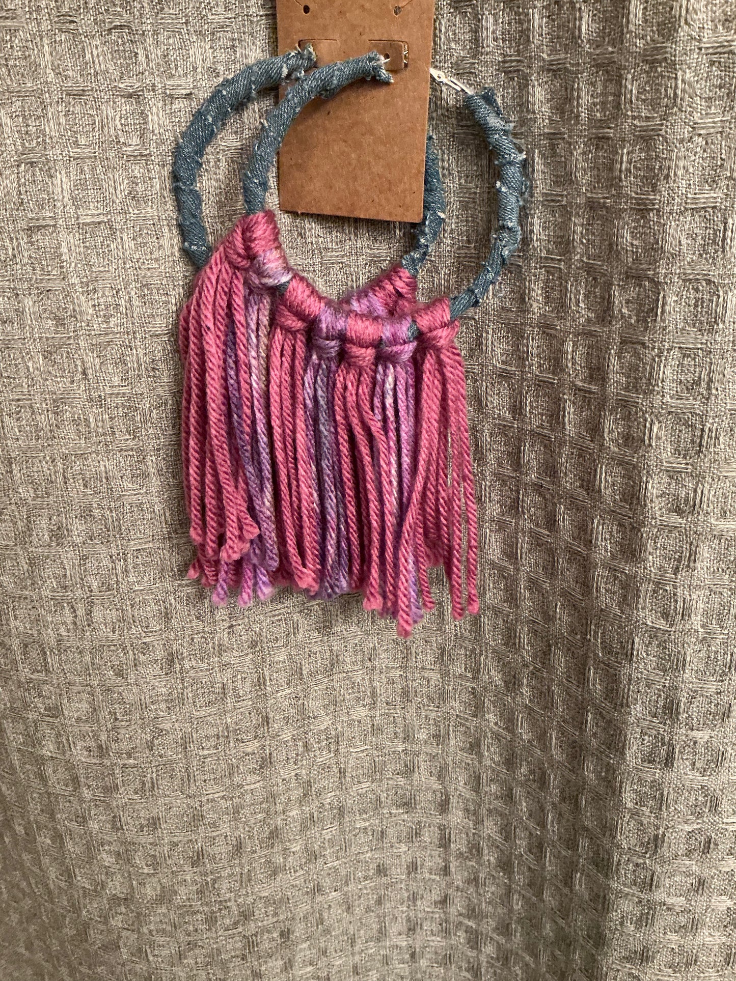 Denim Tassel Yarn Hoops ( various styles)