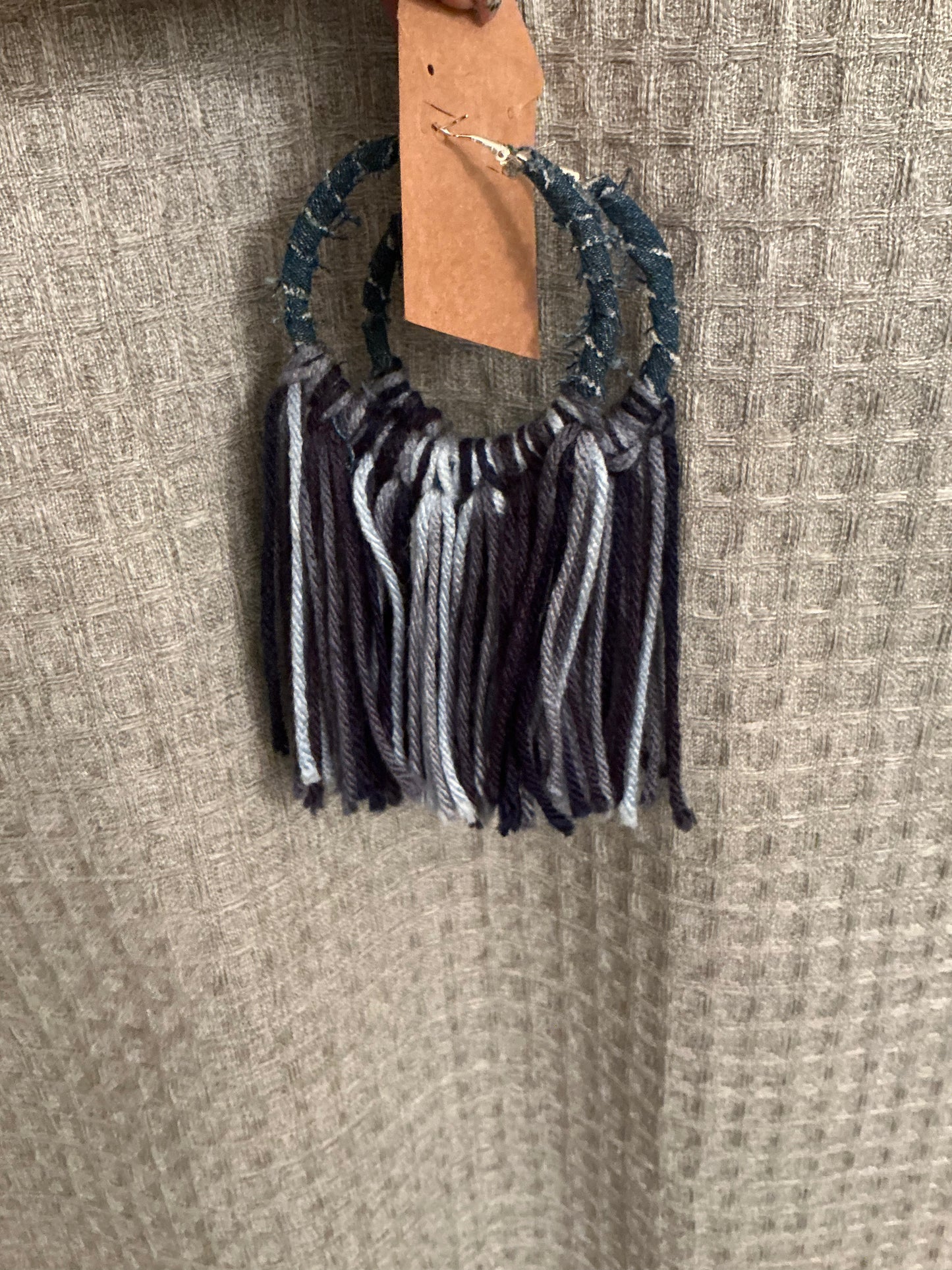 Denim Tassel Yarn Hoops ( various styles)