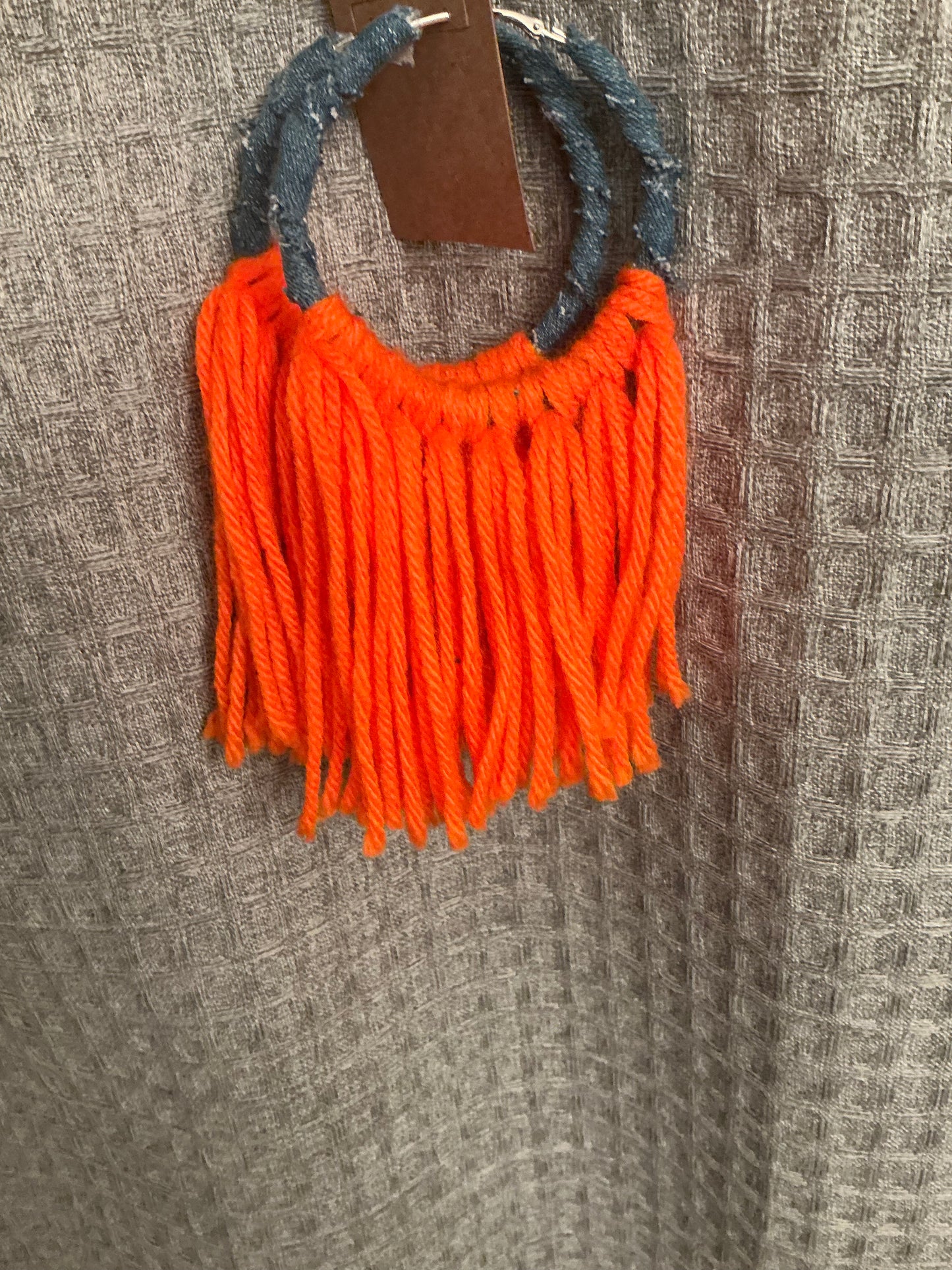 Denim Tassel Yarn Hoops ( various styles)