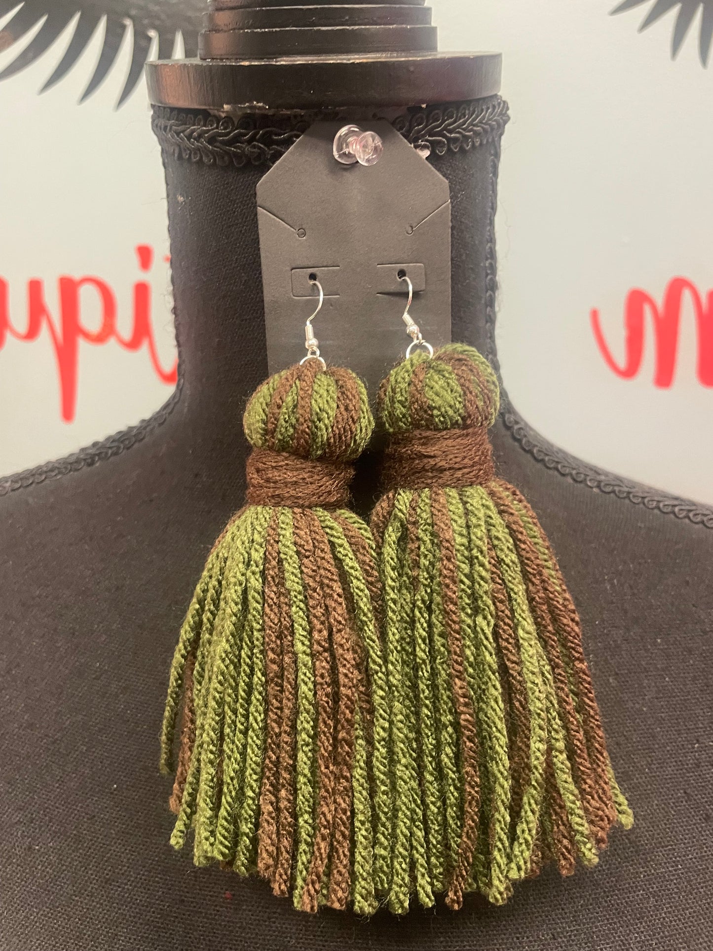 Camo Yarn Earrings
