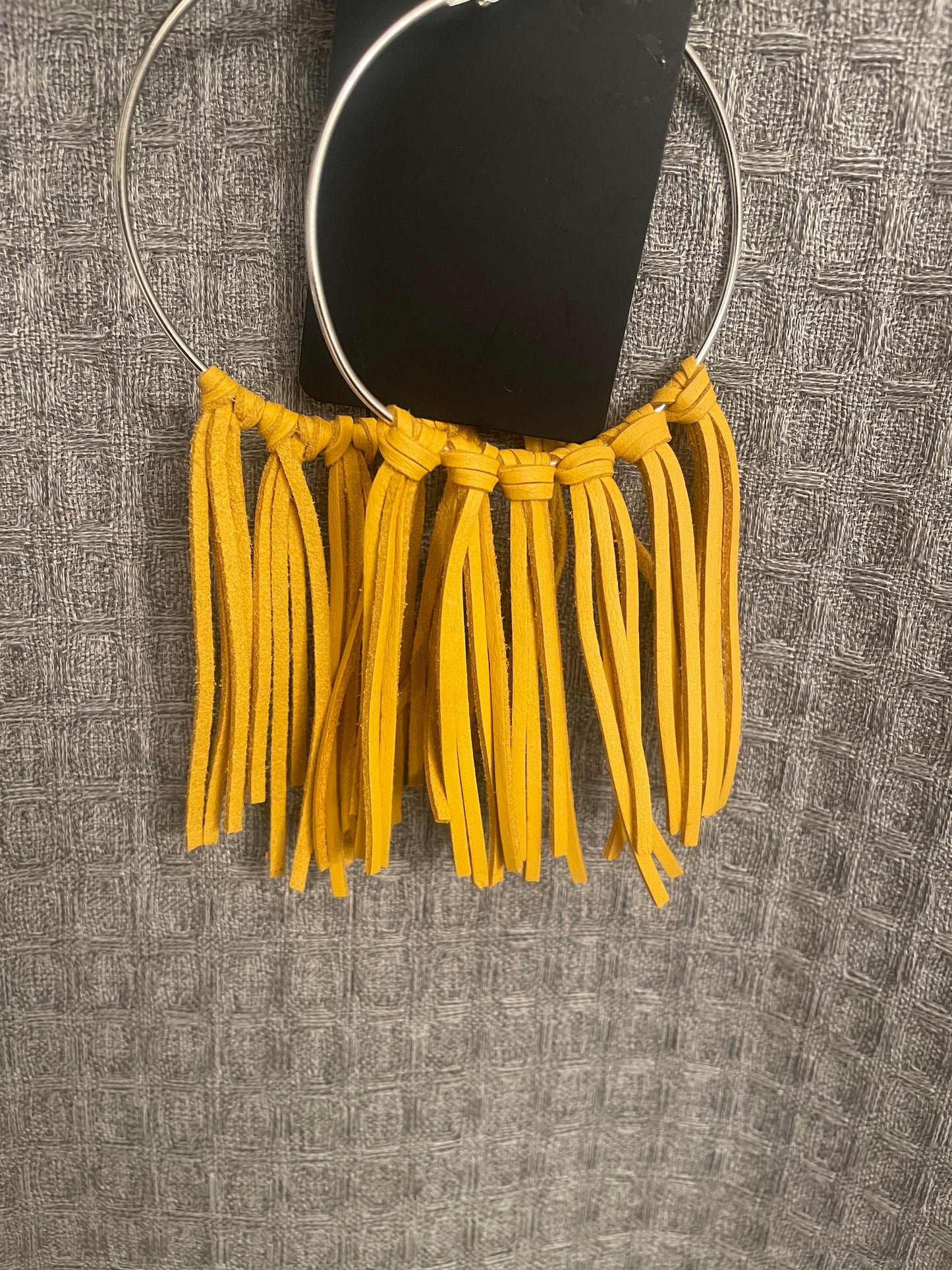 Leather Fringe Hoops