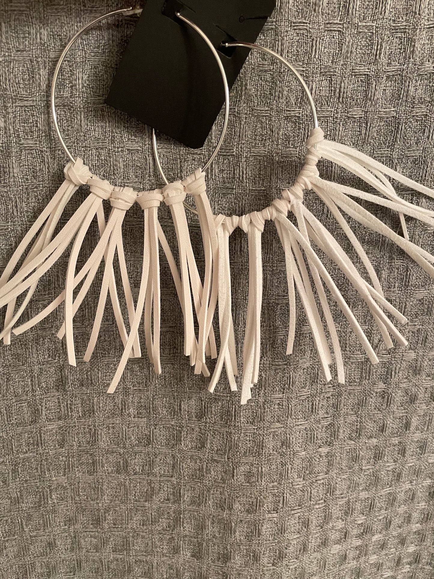 Leather Fringe Hoops