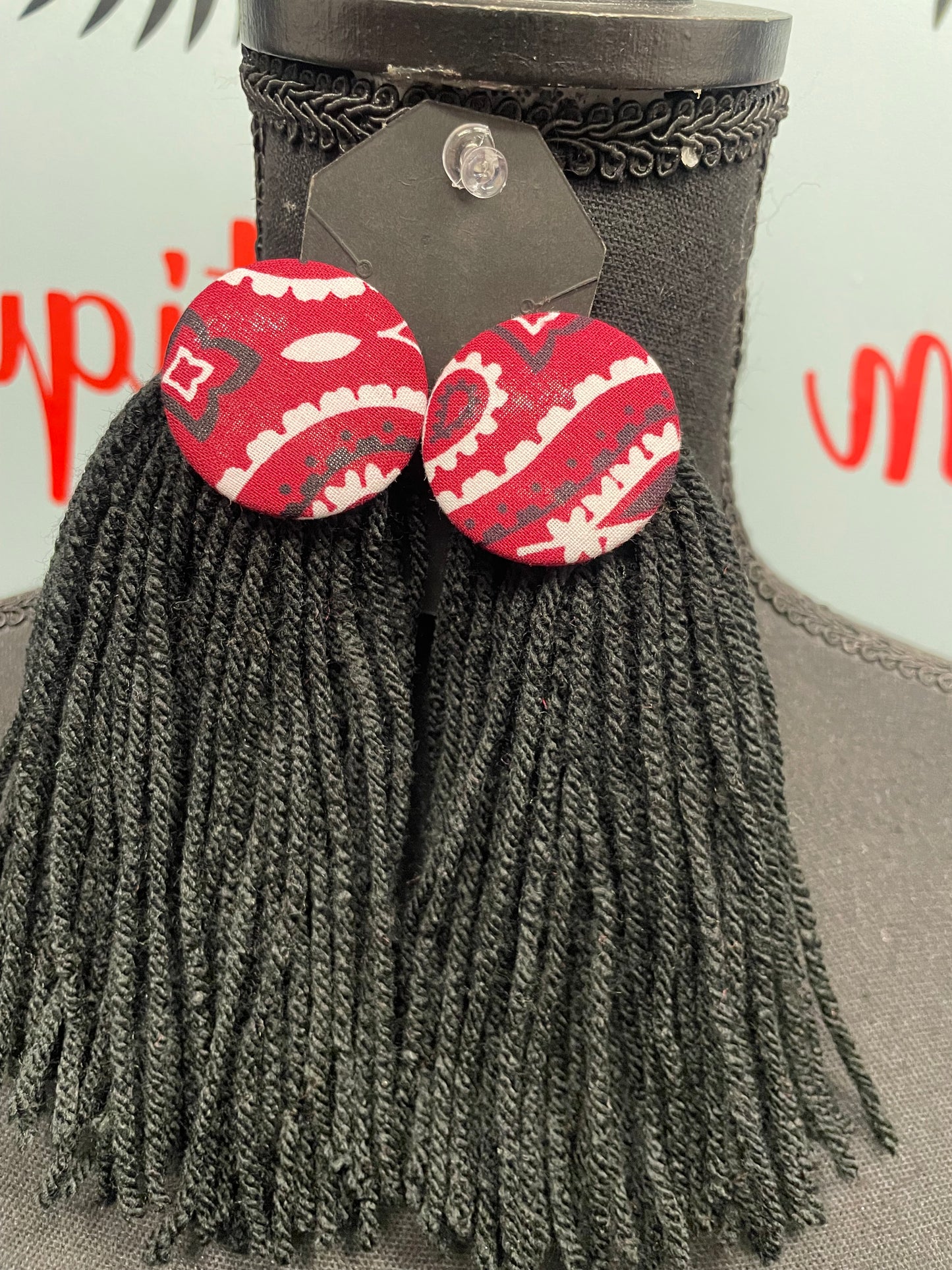Button Yarn Earrings- Click for more styles