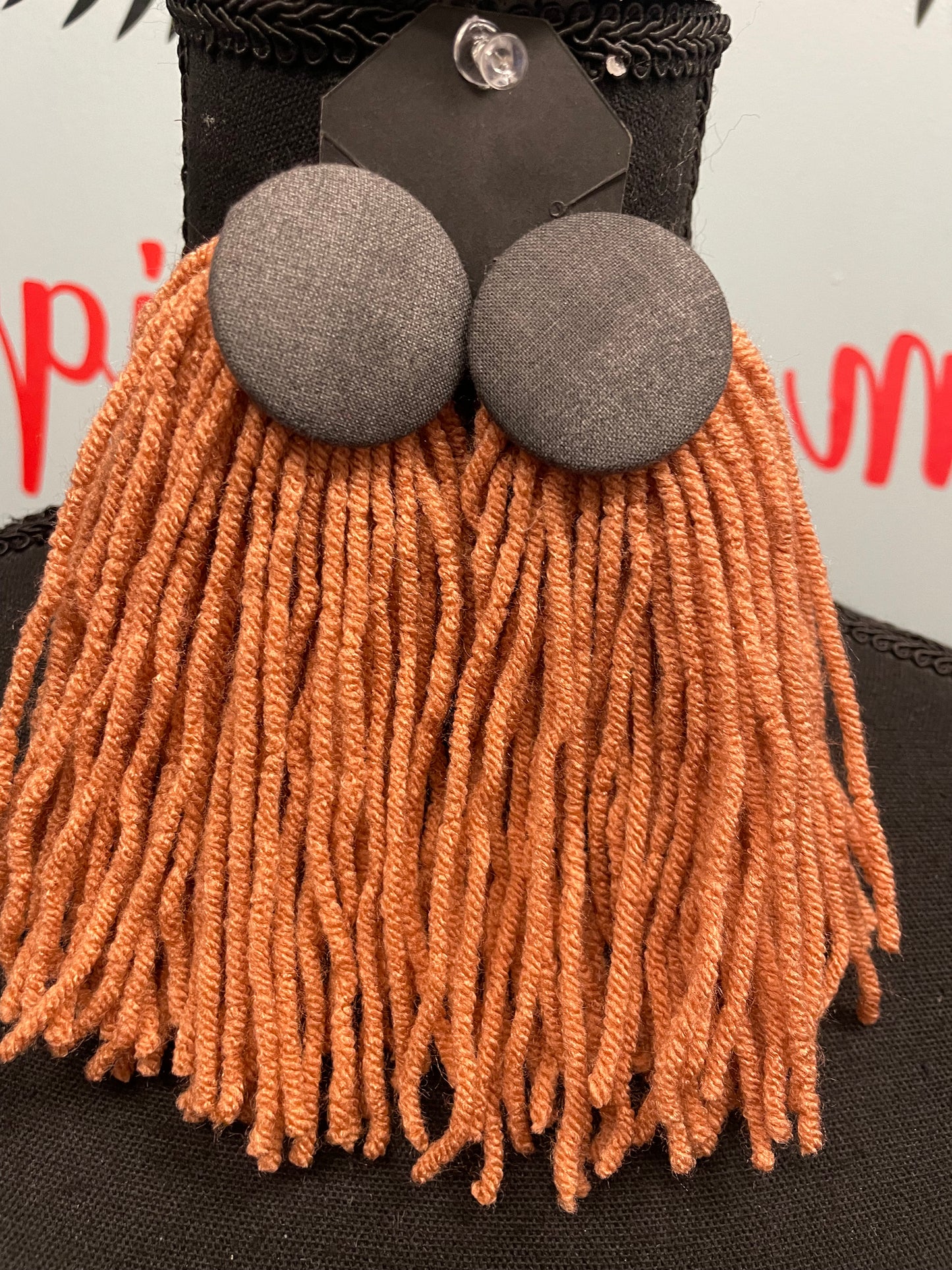 Button Yarn Earrings- Click for more styles