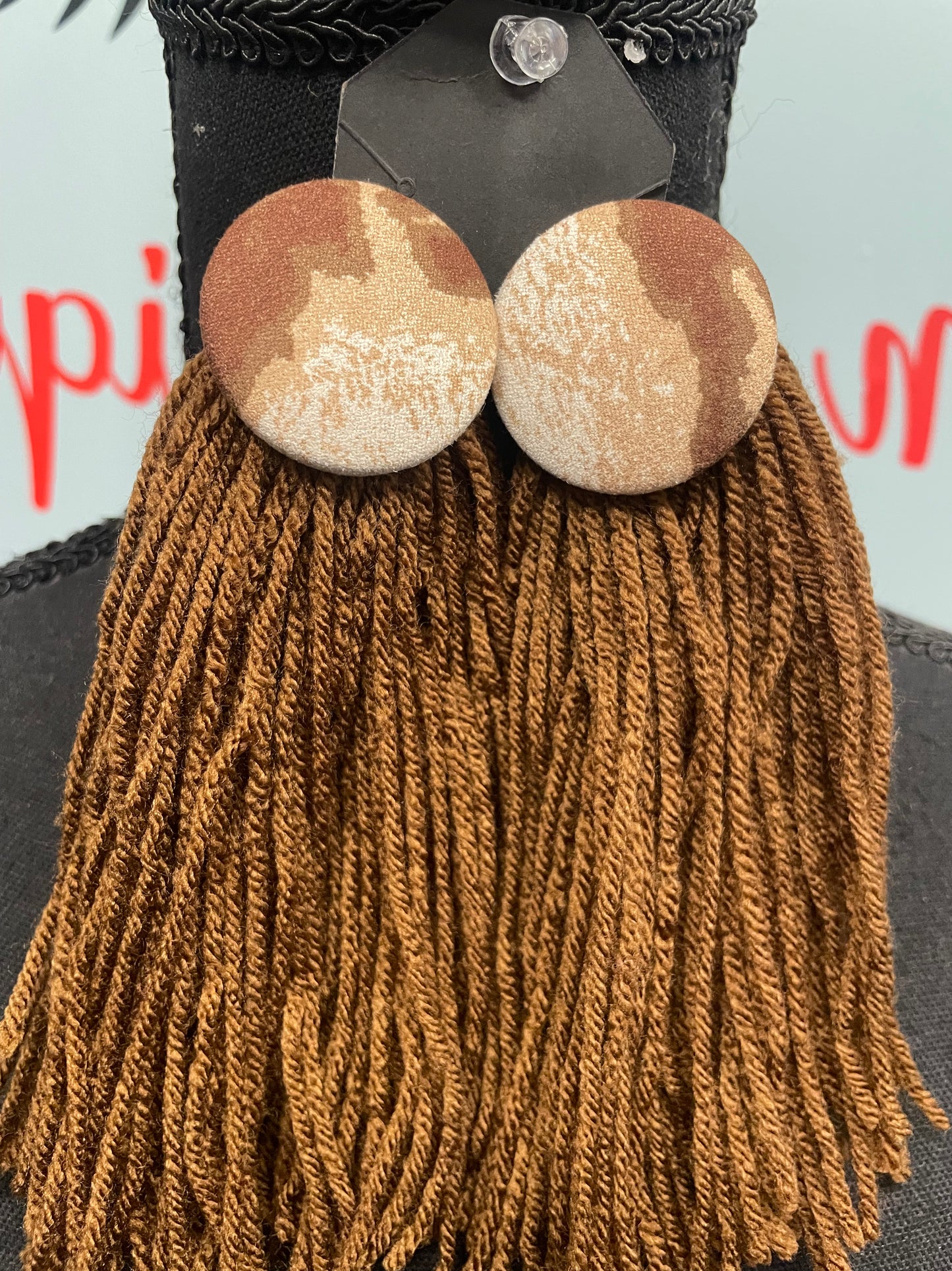 Button Yarn Earrings- Click for more styles