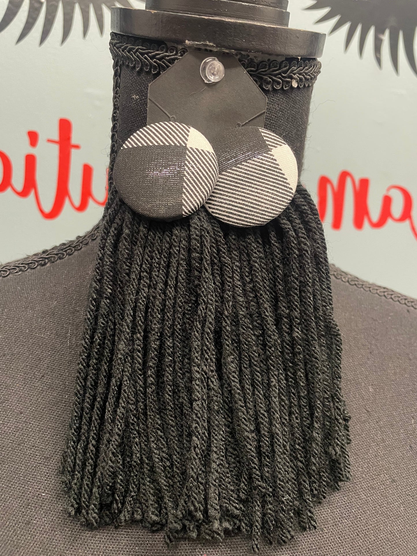 Button Yarn Earrings- Click for more styles
