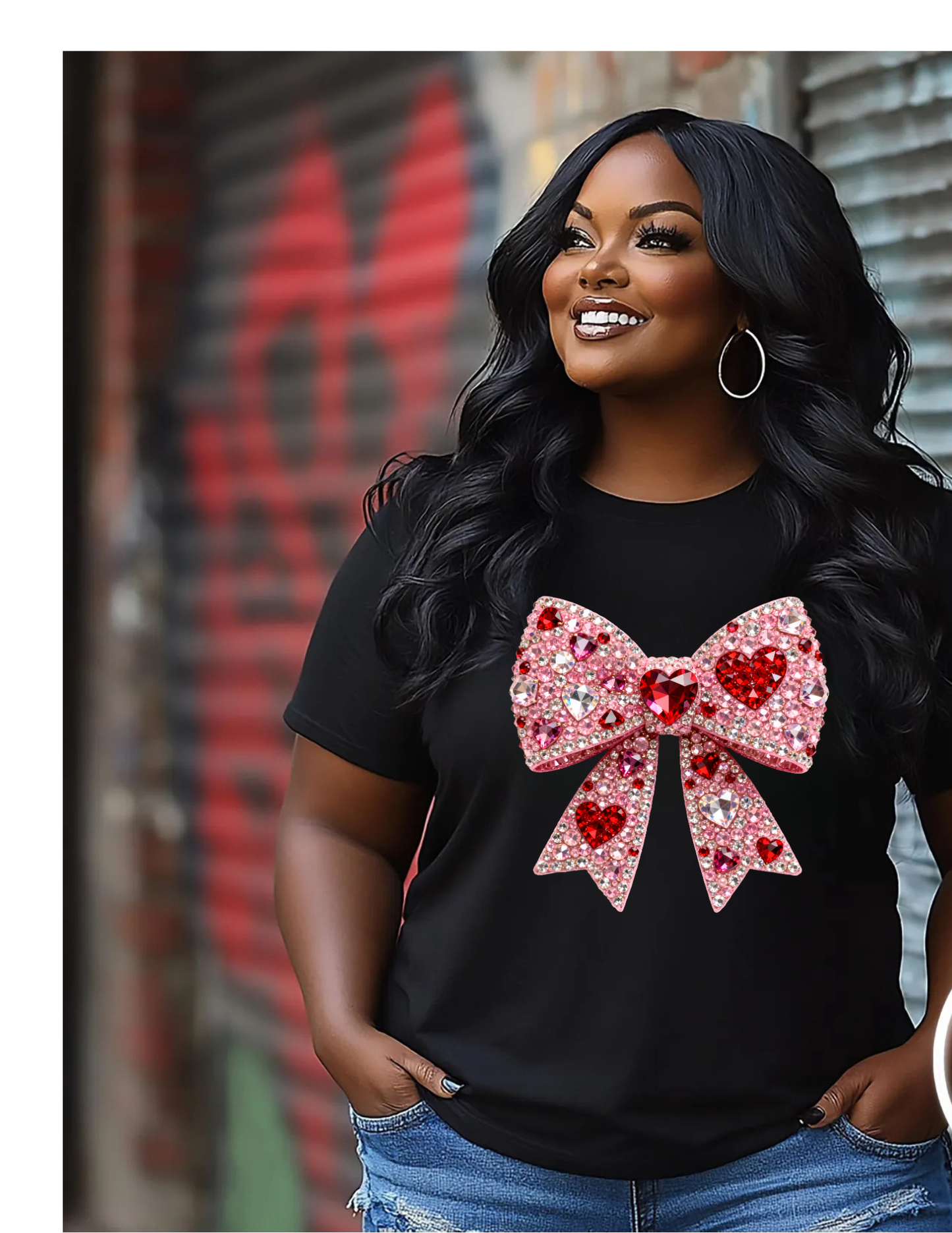 Valentine’s Day Rhinestone Illusion  Tshirts