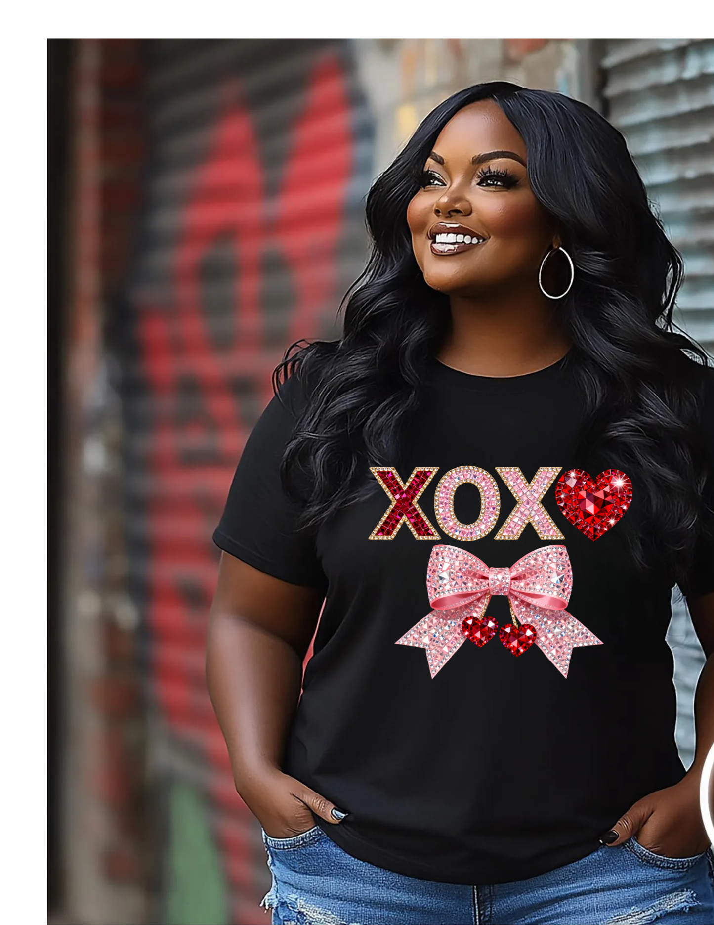 Valentine’s Day Rhinestone Illusion  Tshirts