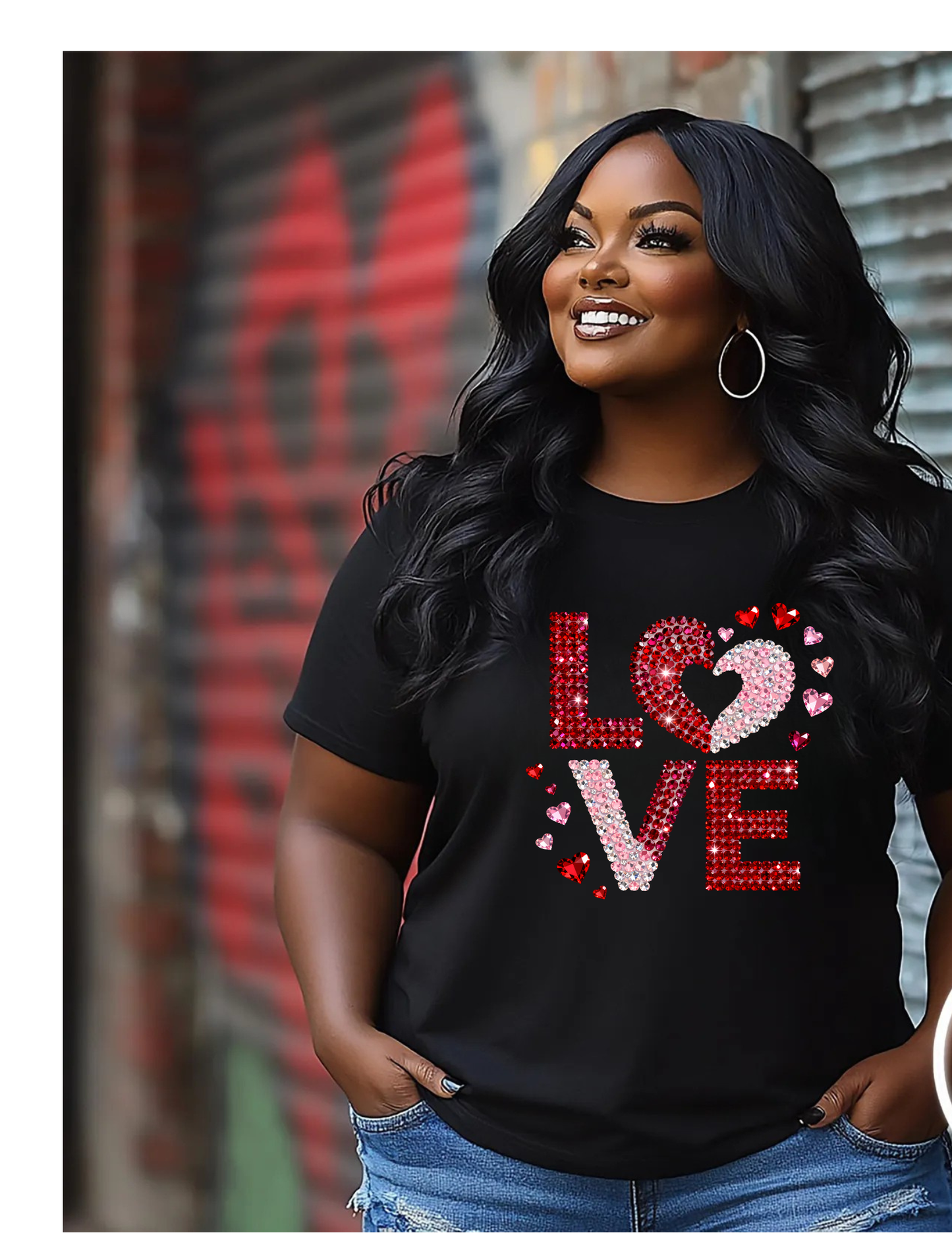 Valentine’s Day Rhinestone Illusion  Tshirts