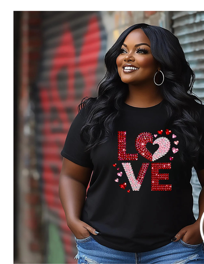 Valentine’s Day Rhinestone Illusion  Tshirts