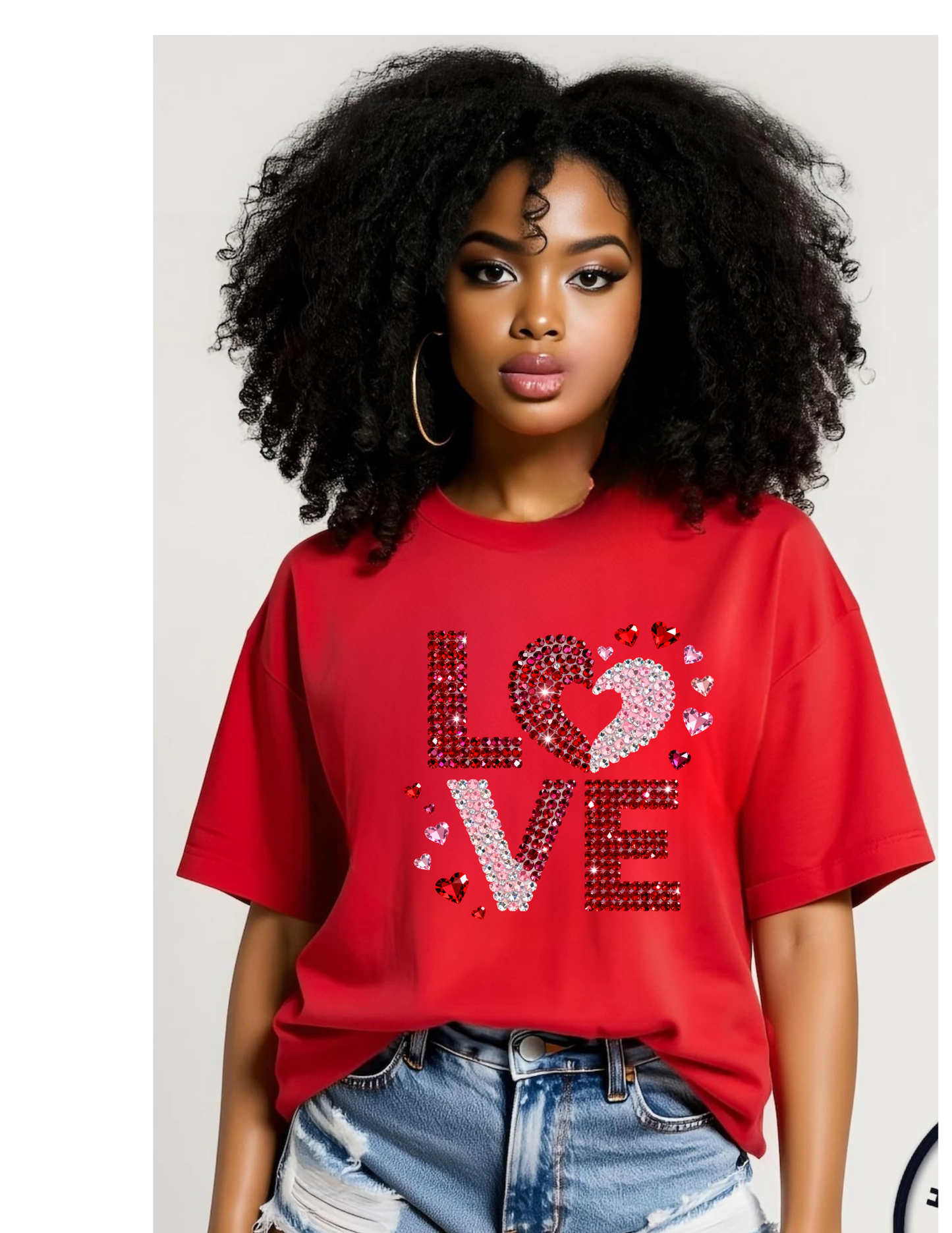 Valentine’s Day Rhinestone Ilusion Tshirts