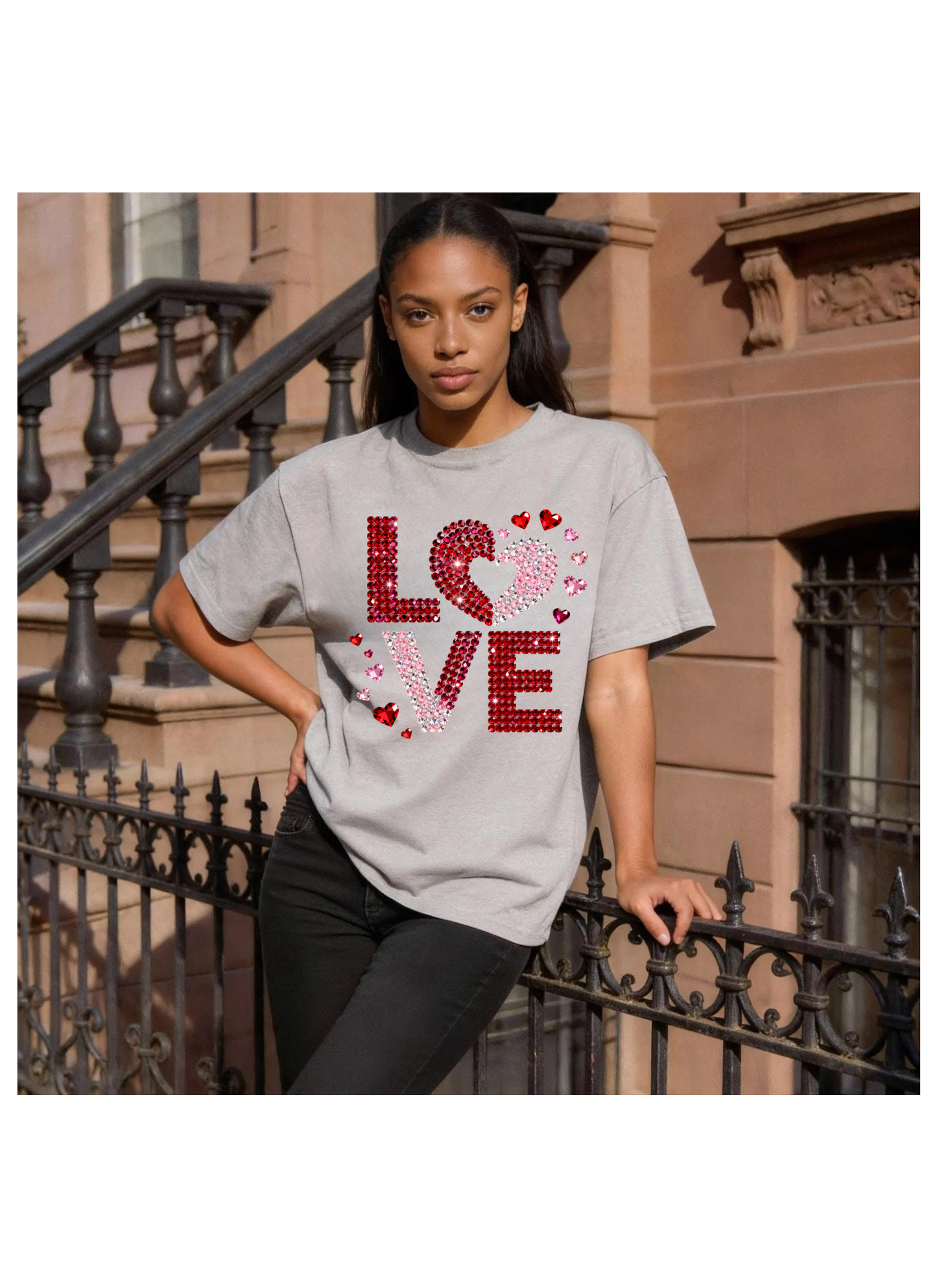 Valentine’s Day Rhinestone Illusion Tshirts