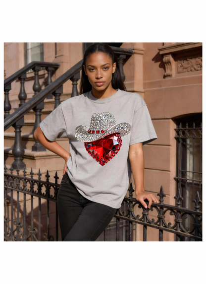 Valentine’s Day Rhinestone Illusion Tshirts