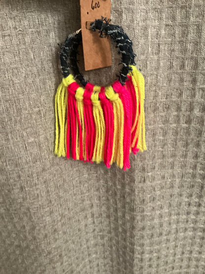 Denim Tassel Yarn Hoops   ( various styles)