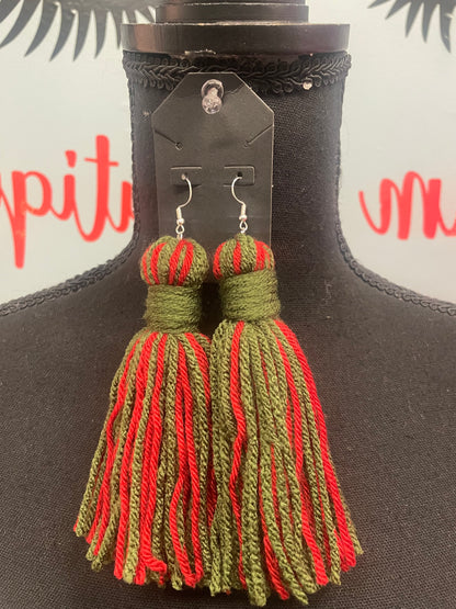 Camo Yarn Earrings