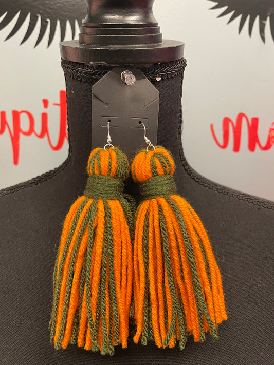 Camo Yarn Earrings