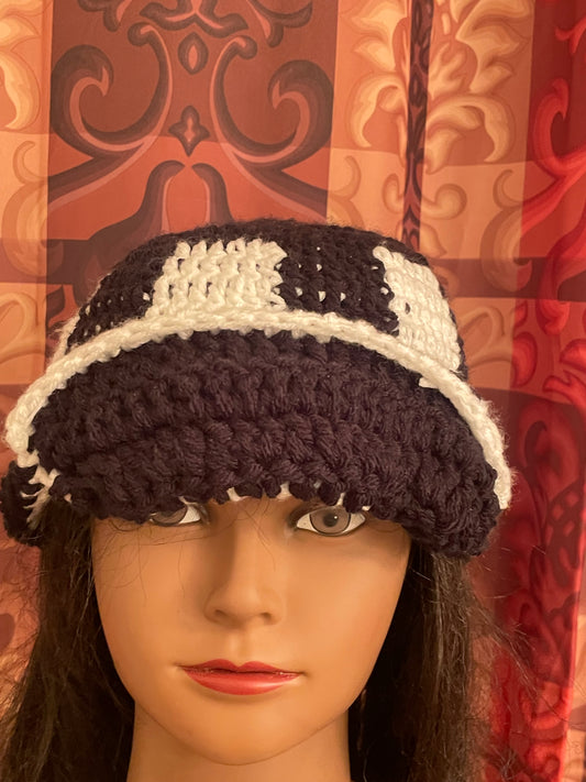 Checkered Patterned Crochet Hat
