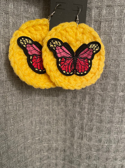 Blue Butterfly Crochet 🧶Earrings