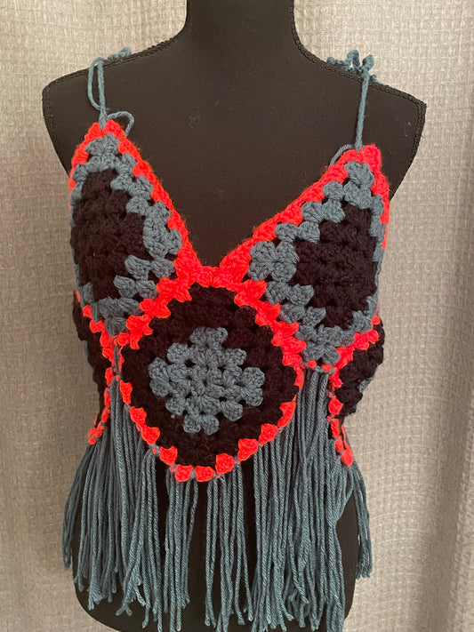 Boho Granny Square Fringe Summer Too