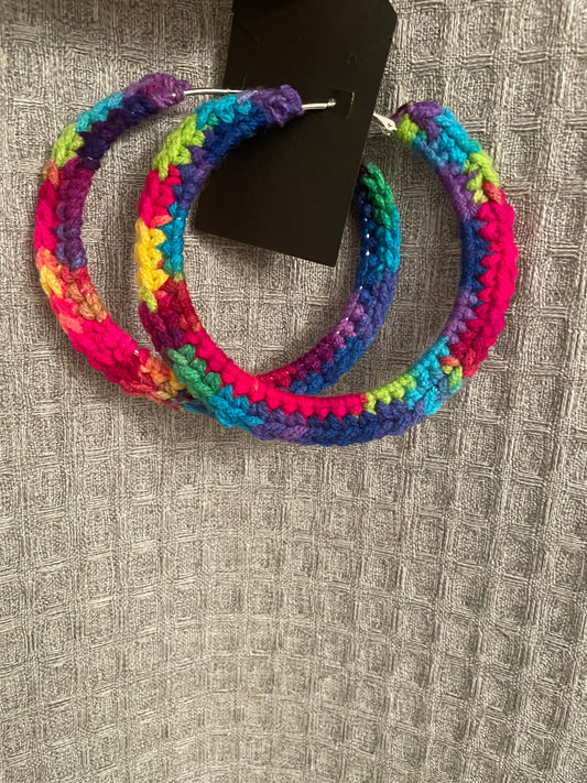 Rainbow Crochet Hoops