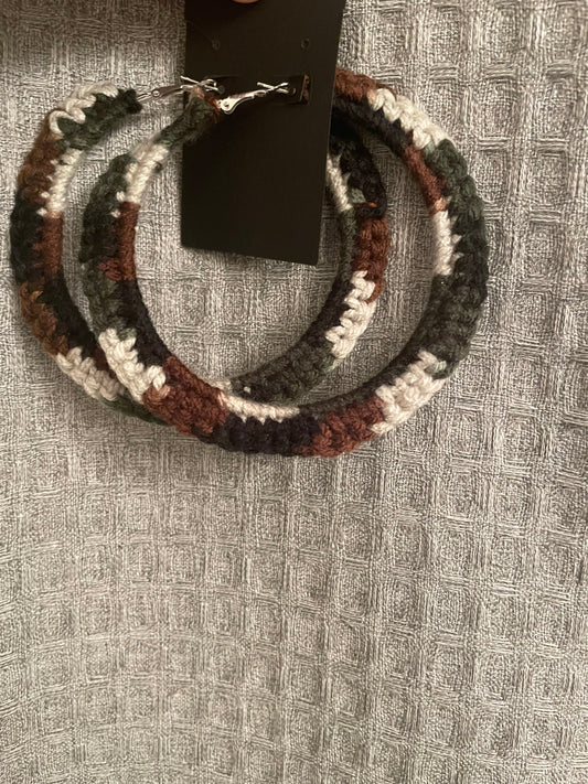 Camo Crochet Hoops