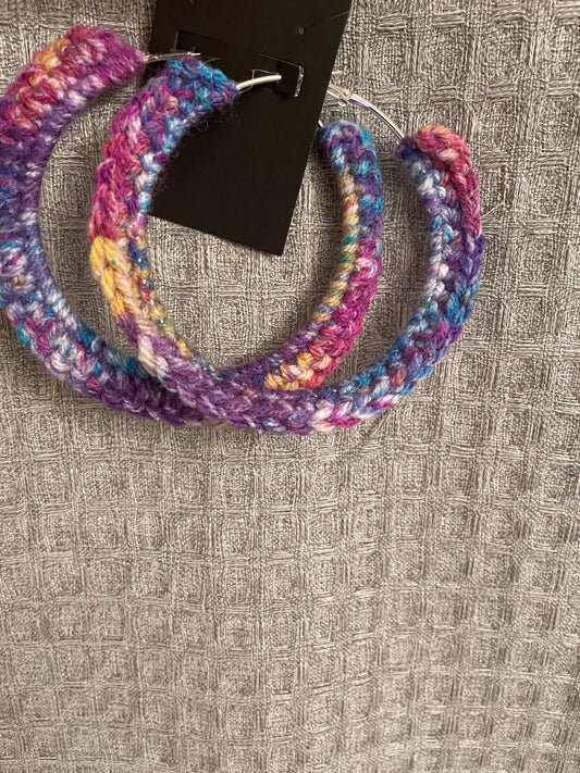 Purple Mix Crochet Hoops