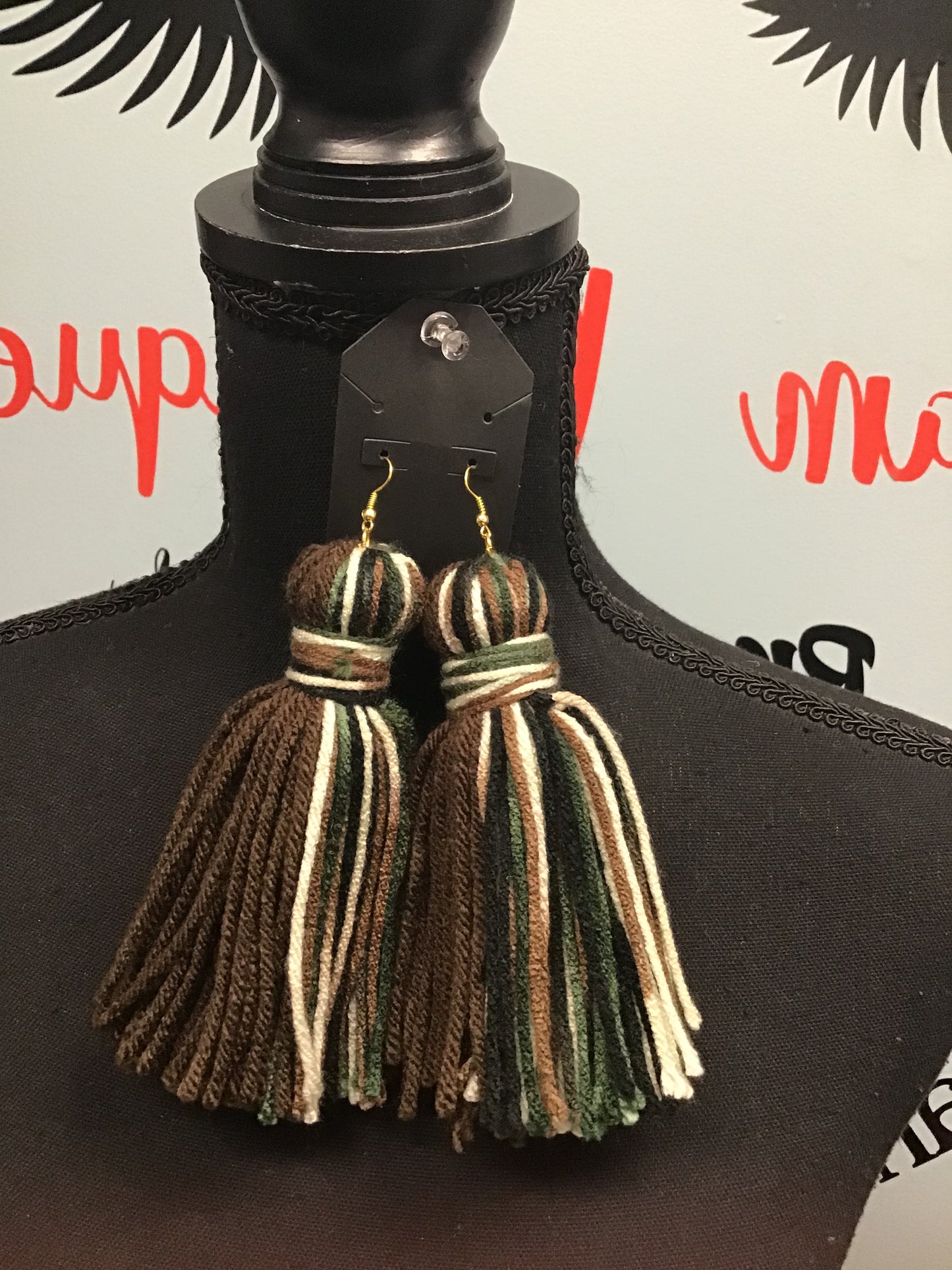 Ball Yarn Tassel Earrings- Click for more styles