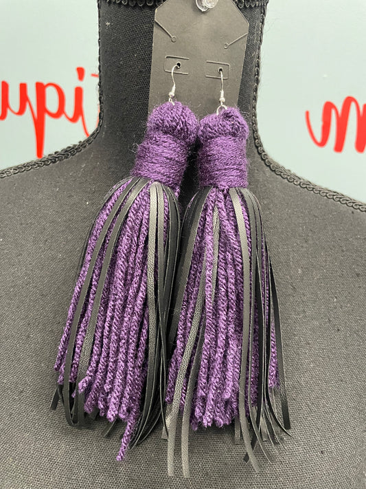Faux Leather Yarn Earrings- Click for more styles