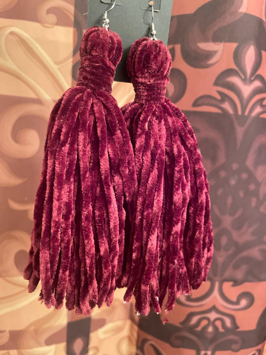 Velvet Yarn Tassel Earrings- Click for more styles